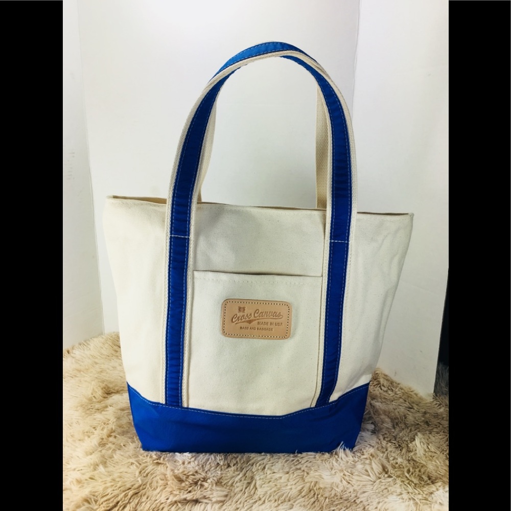 Cross Canvas Tote canvas royal blue